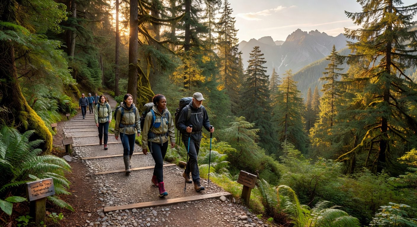 Sustainable mountain hiking