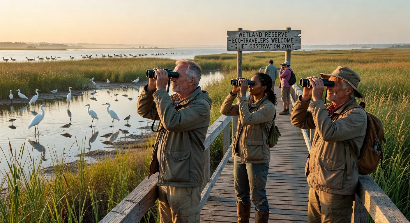 Wetland conservation birdwatching